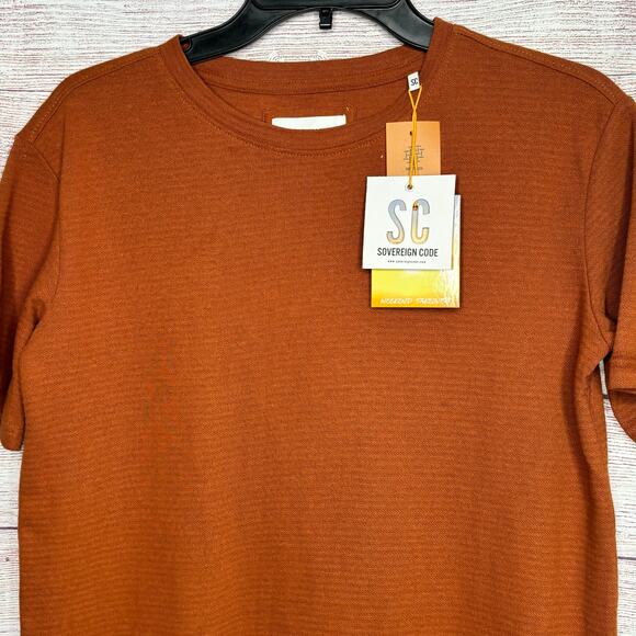 Sovreign Code Boys Rusty Orange Boys Short Sleeve Top Size Large 14/16 New - Picture 3 of 10